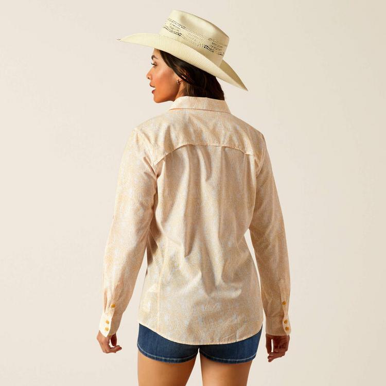 Ariat® Ladies' L/S Ochre Paisley VentTEK Stretch Button Shirt Product Image