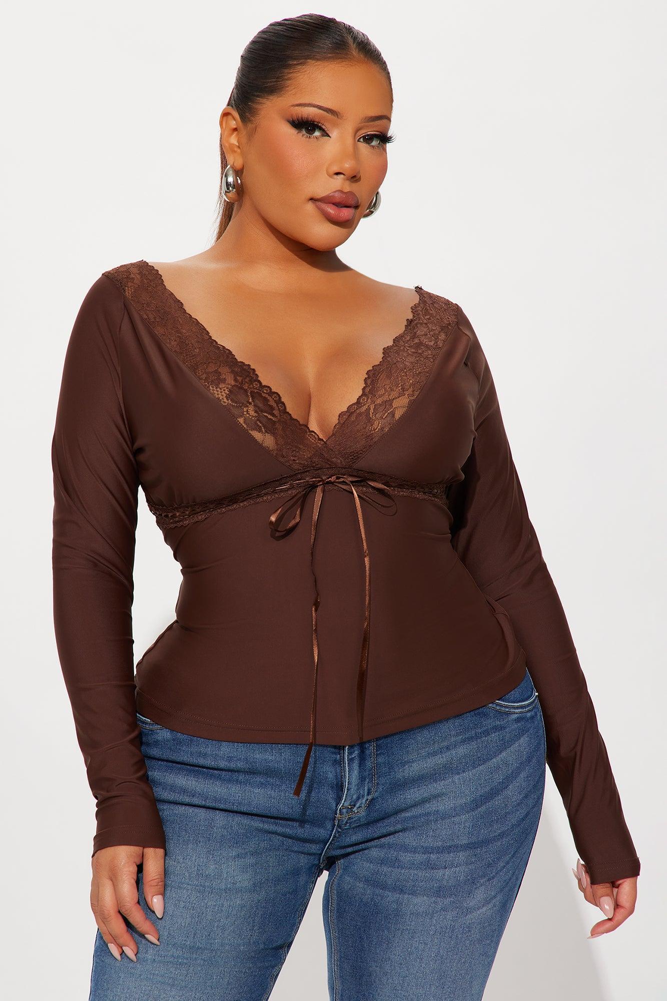 Bridget Long Sleeve Top - Chocolate Product Image