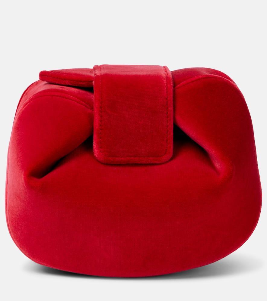 GABRIELA HEARST Soft Demi Velvet Clutch In Red Product Image