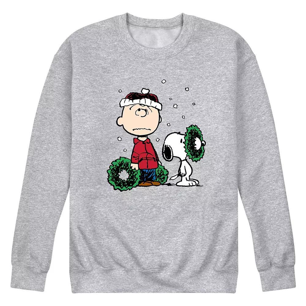Men's Peanuts Charlie Brown Wreath Sweatshirt,  Product Image