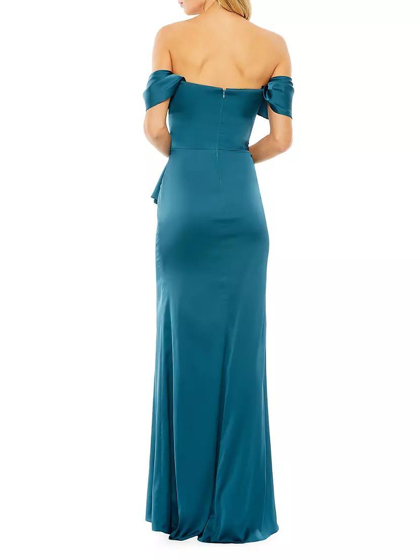 Off-The-Shoulder Draped Column Gown Product Image