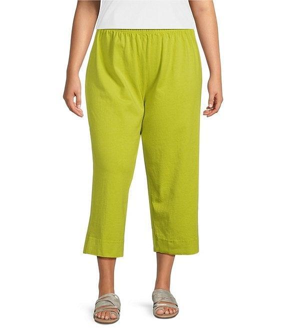 Bryn Walker Plus Size Cotton Jersey Pull-On Crop Pant Product Image