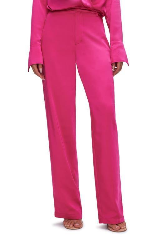 Womens Washed Satin Wide-Leg Trousers Product Image