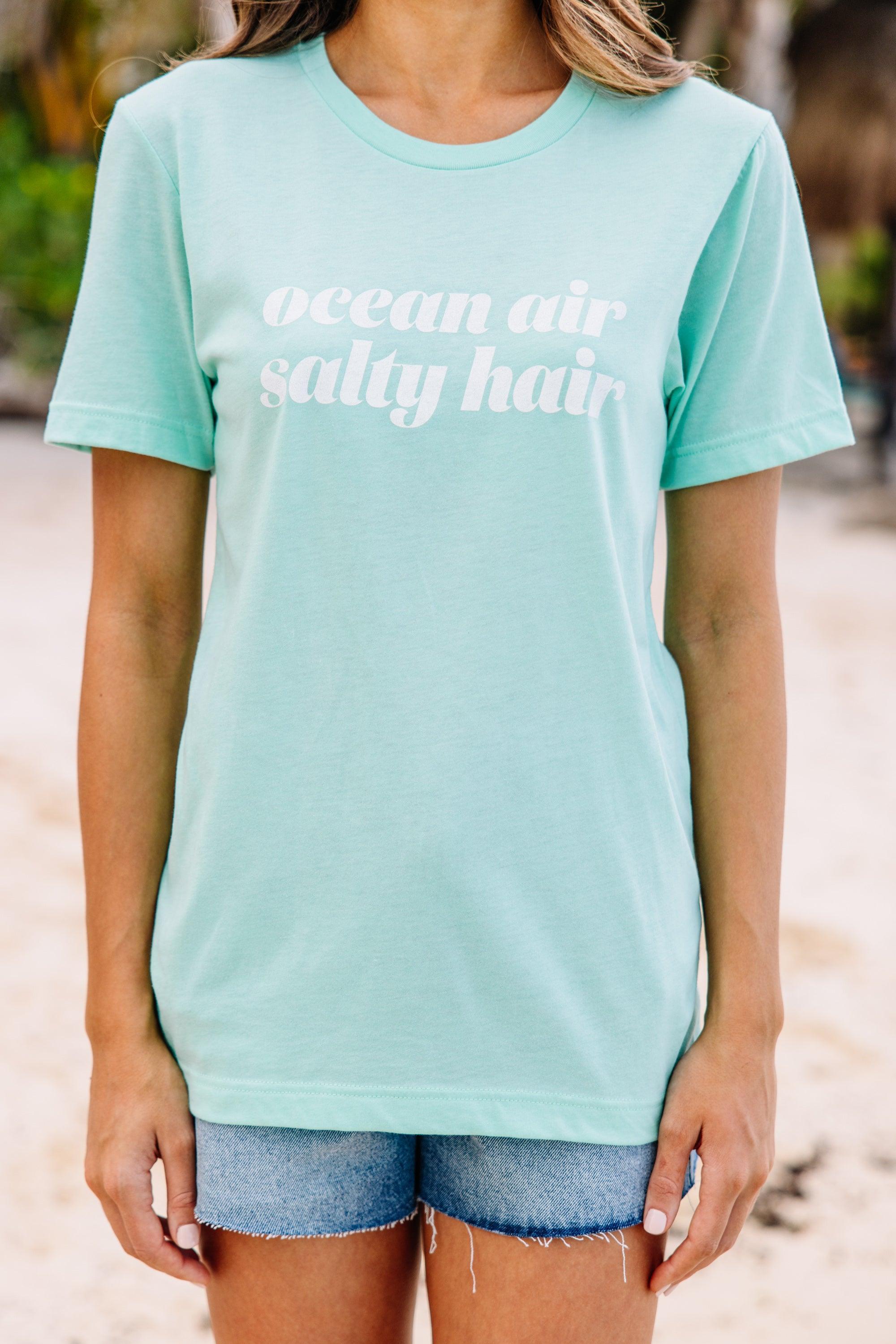 Ocean Air Salty Hair Mint Green Graphic Tee Female Product Image