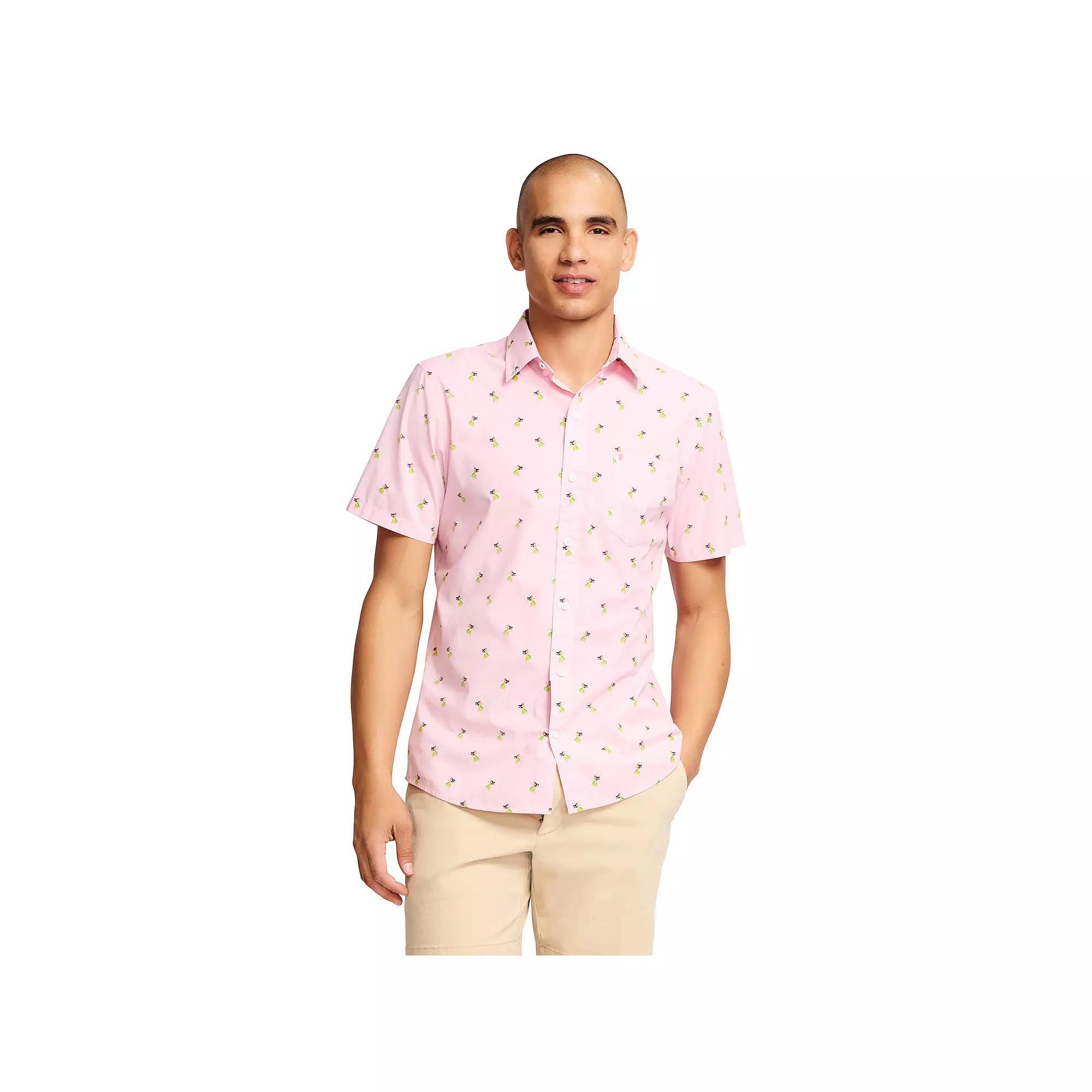 Men's IZOD Classic Breeze Printed Short Sleeve Button-Down Shirt, Size: Medium, Hawaiian Product Image