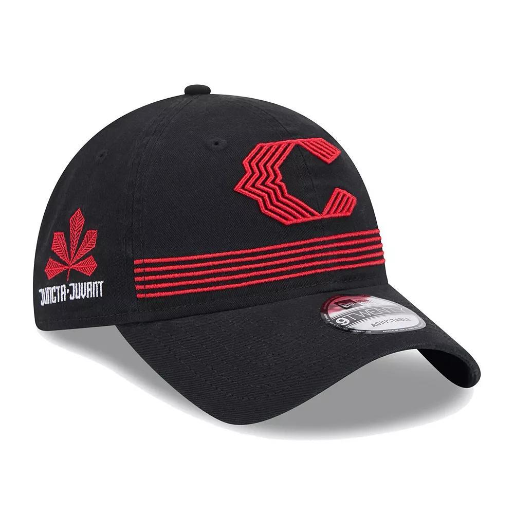 Men's New Era Black Cincinnati Reds City Connect Alternate 9TWENTY Adjustable Hat, Red Black Product Image