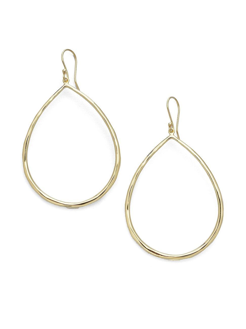 Sculpted Open Teardrop Earrings in 18K Gold Product Image