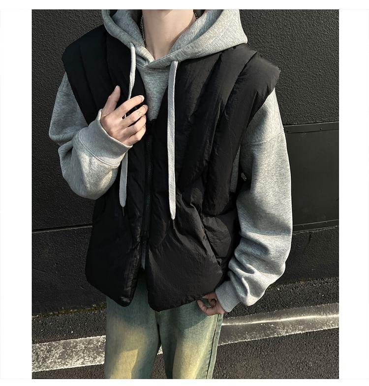 Plain Zip-Up Vest Product Image