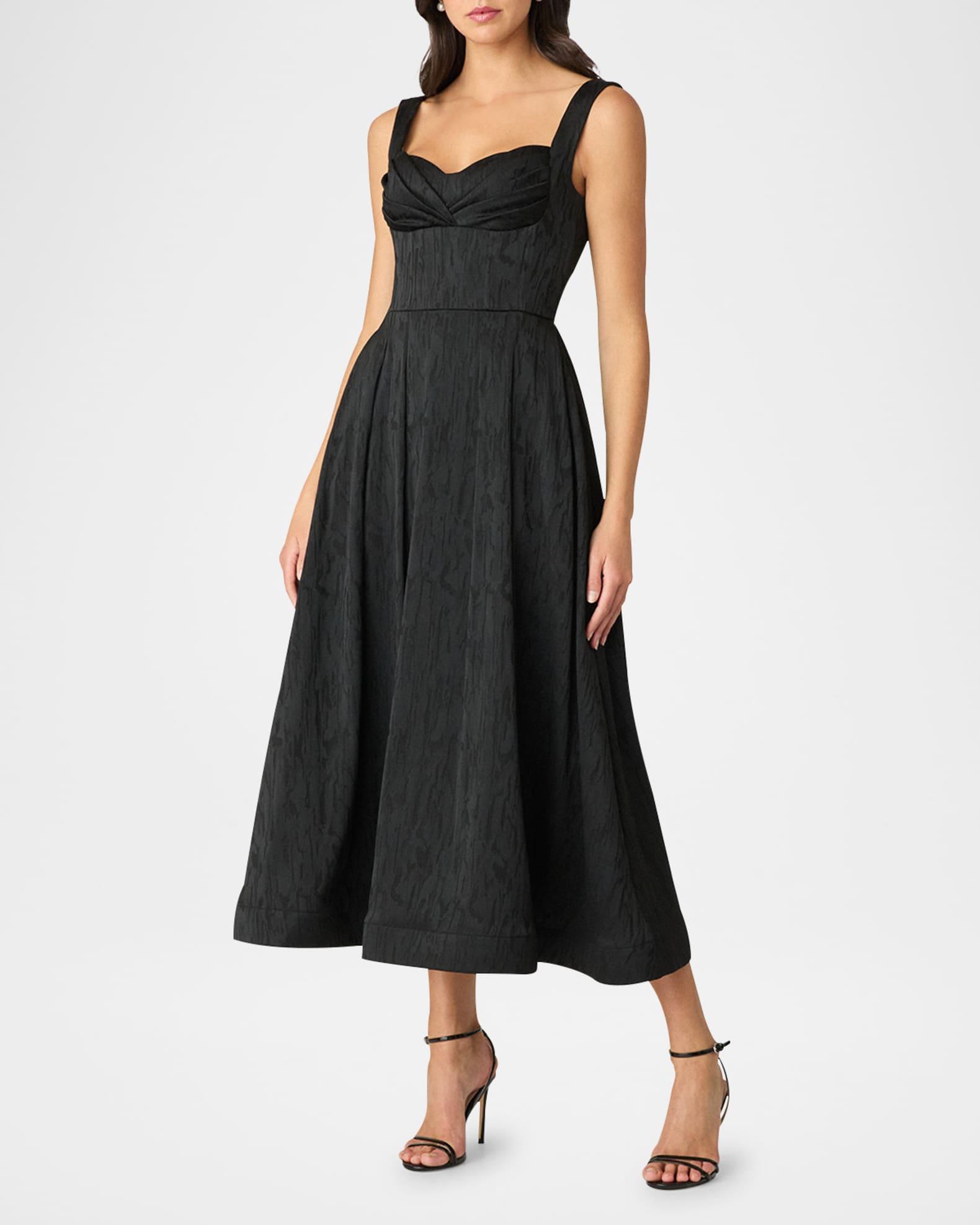 Ophelia Jacquard Sweetheart Midi Dress Product Image