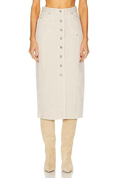 Isabel Marant Etoile Vandy Skirt in White Product Image