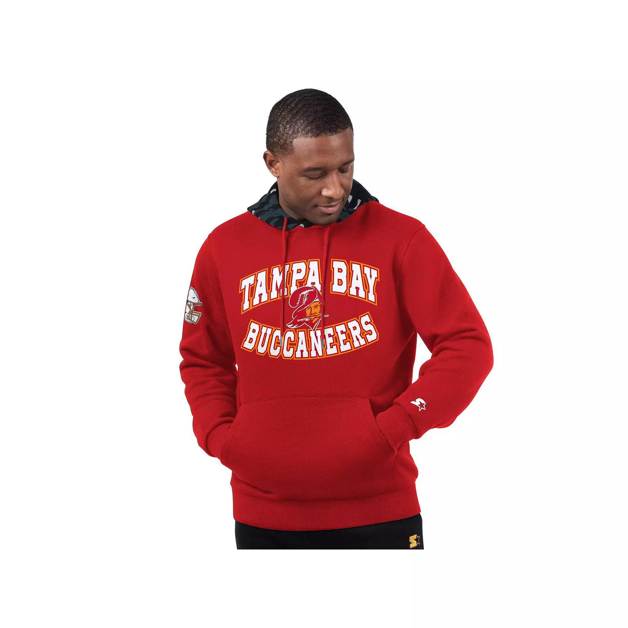 Men's Starter Red Tampa Bay Buccaneers Thursday Night Gridiron Vintage Logo Pullover Hoodie,  Product Image