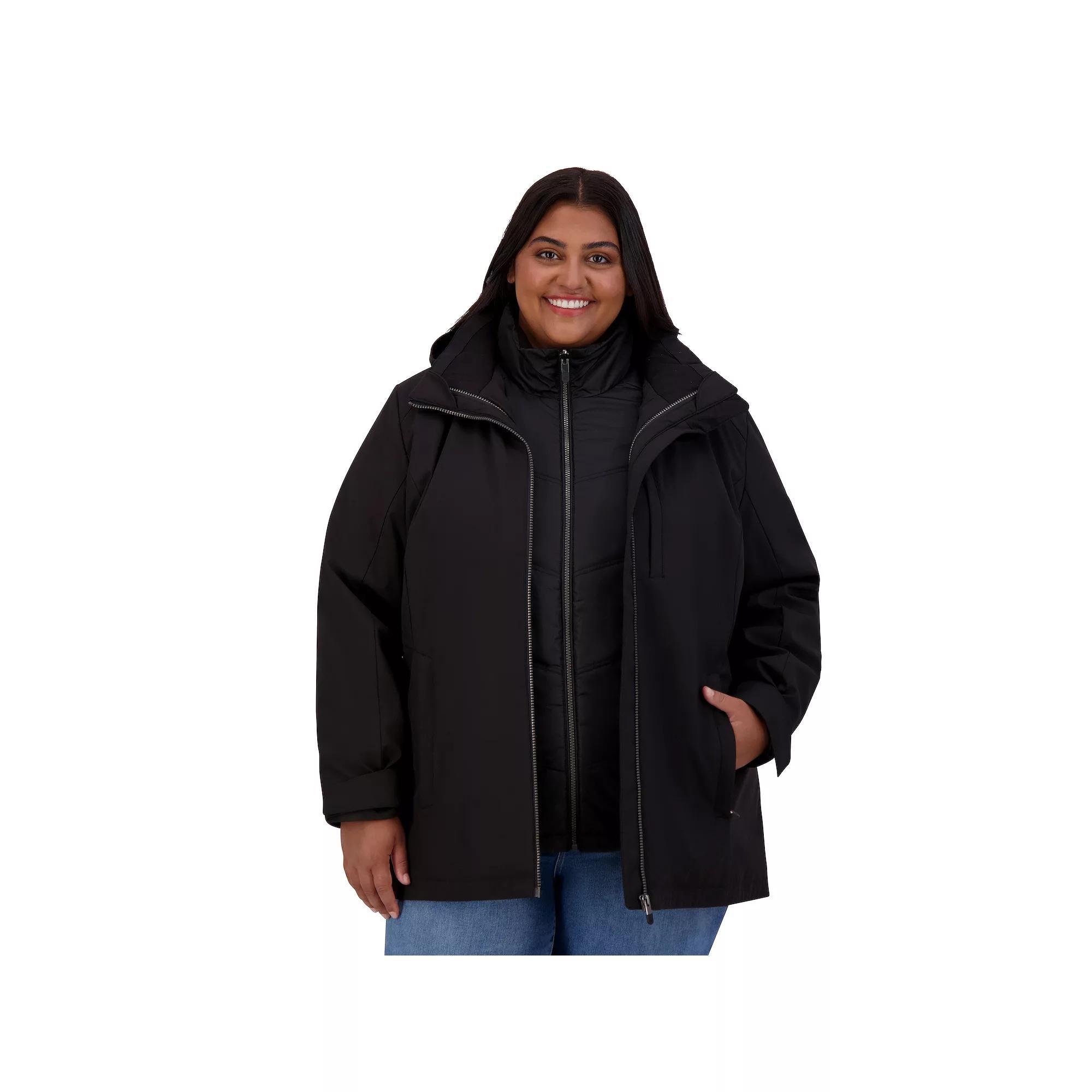 Plus Size ZeroXposur Deonna 3-in-1 Systems Jacket, Women's, Size: 1XL, Black Product Image