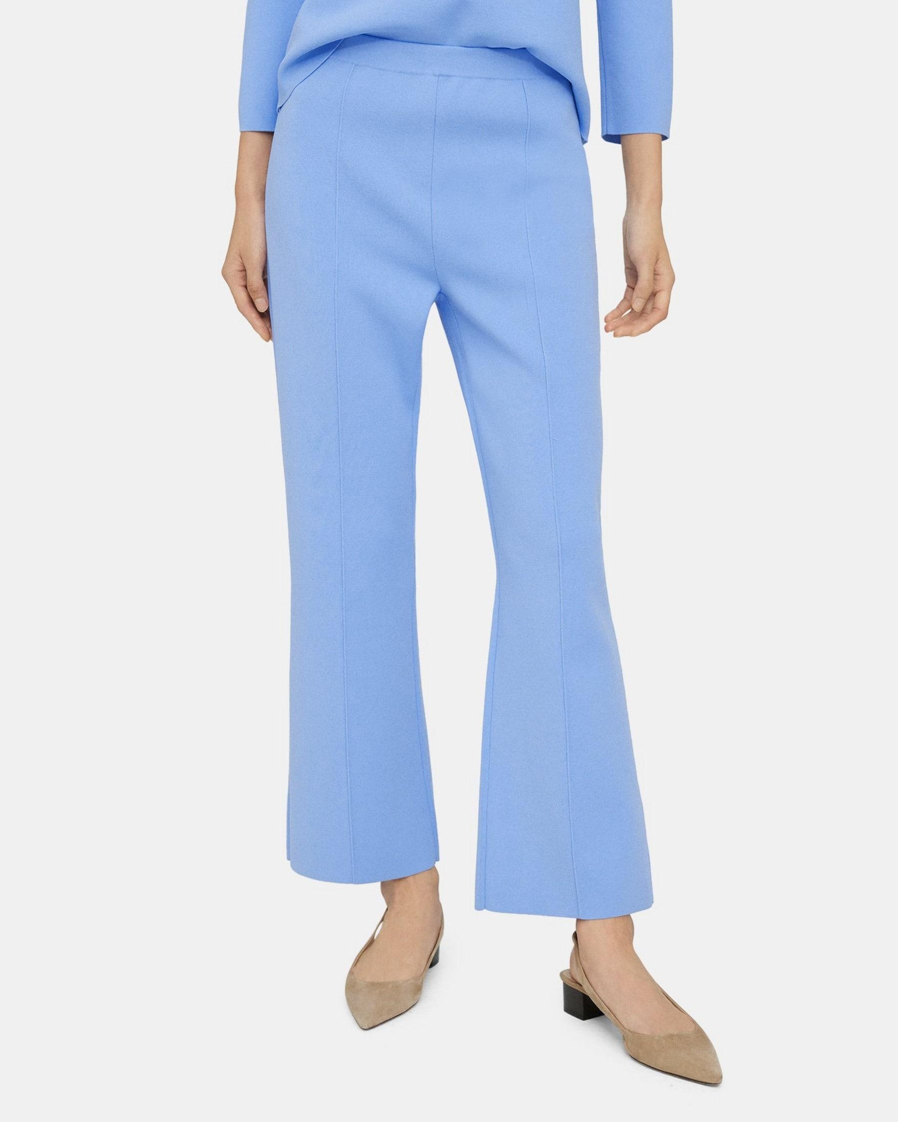 Cropped Flare Pant in Crepe Knit Product Image