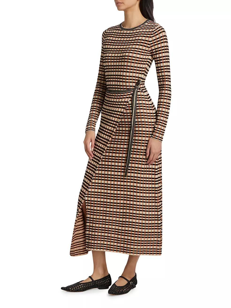 Checked Jacquard Anouk Midi Dress Product Image