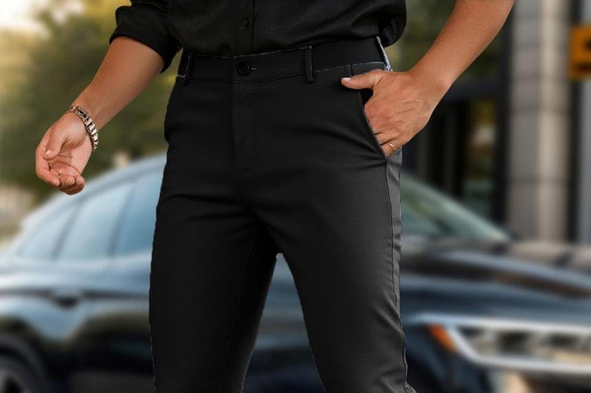 Mid Rise Plain Cropped Slim Fit Pants Product Image