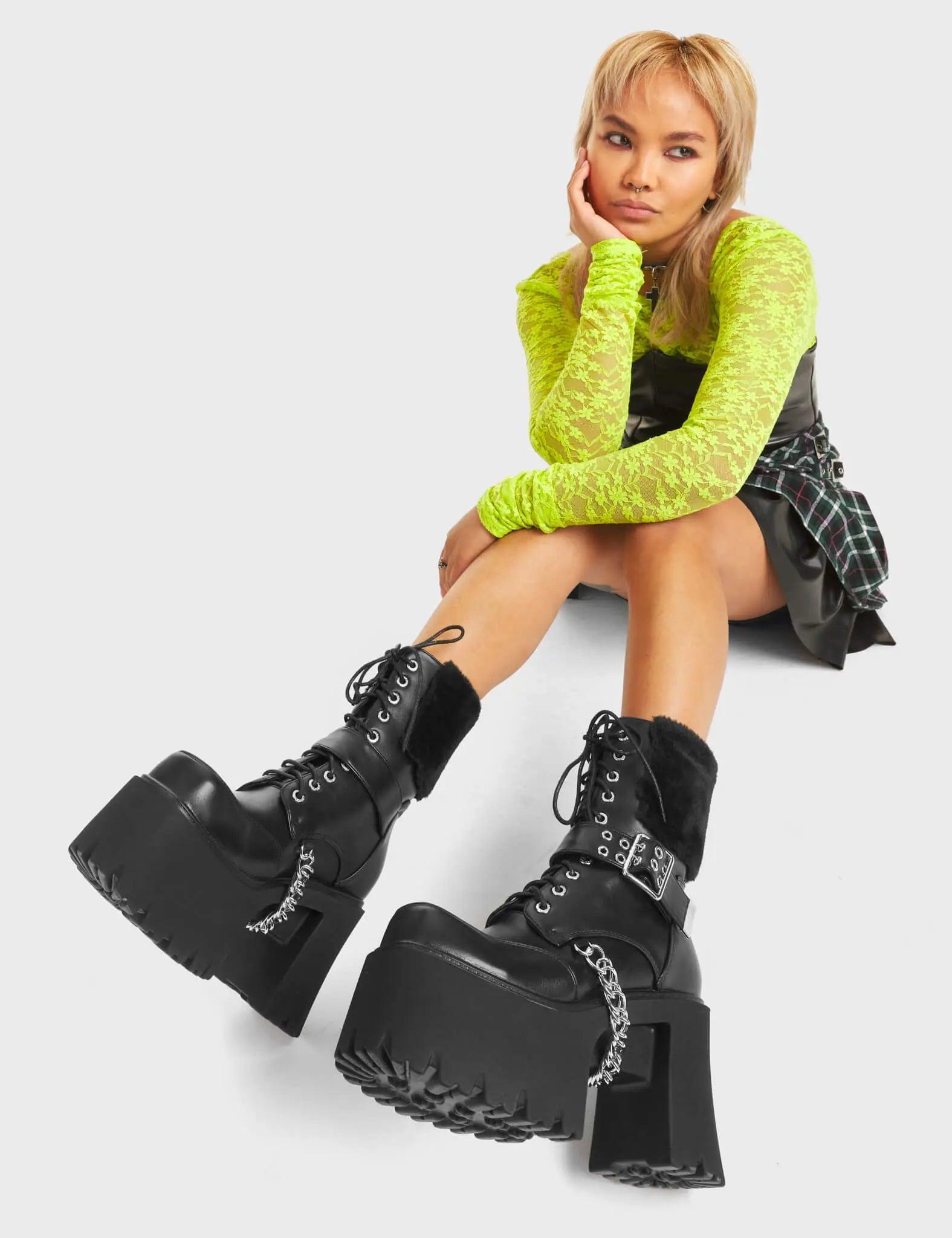 Accelerate Chunky Platform Ankle Boots Product Image