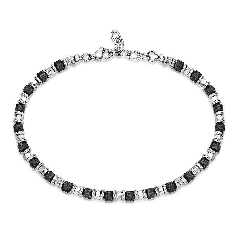 Mens LYNX Stainless Steel Bead Chain Bracelet Product Image