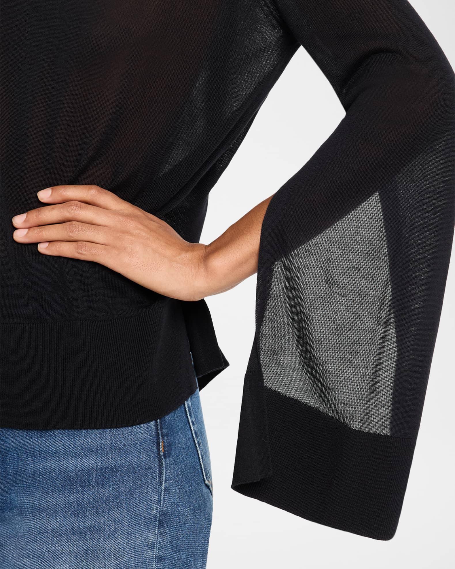 Turtleneck Slit-Sleeve Cashmere-Blend Sweater Product Image