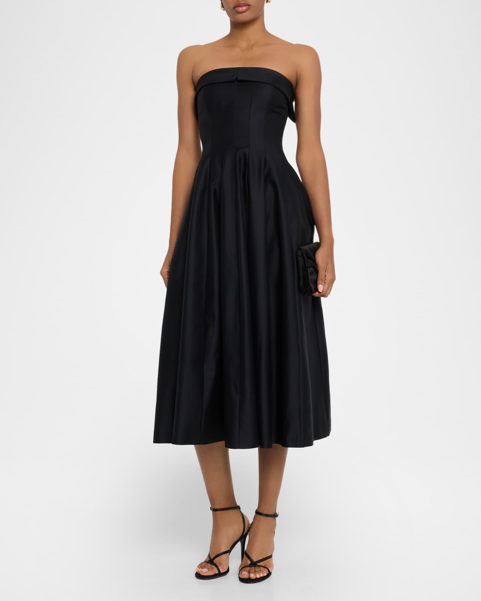 Strapless Pleated Midi Dress Product Image