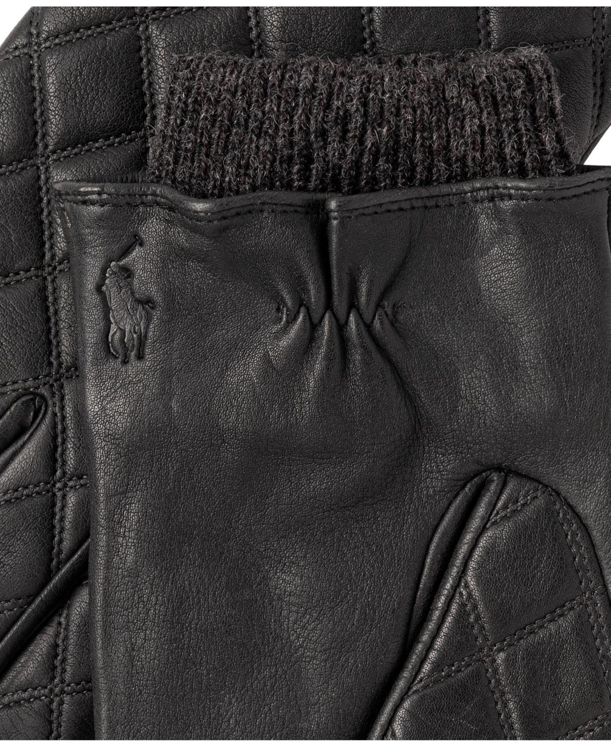 POLO RALPH LAUREN Men's Quilted Leather Glove In Black Product Image