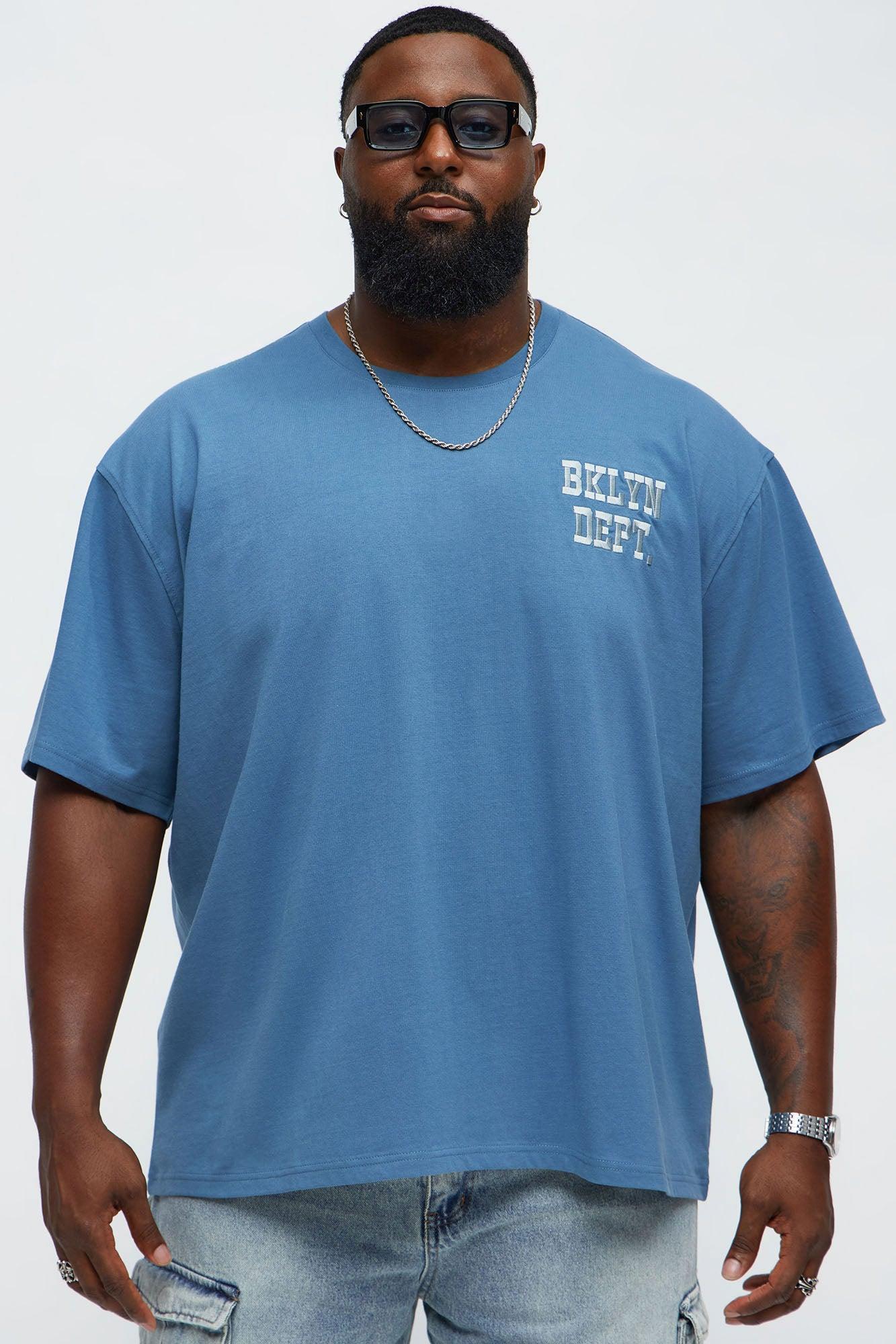 Short Sleeve Blessed Puff Print Tee - Blue Male Product Image