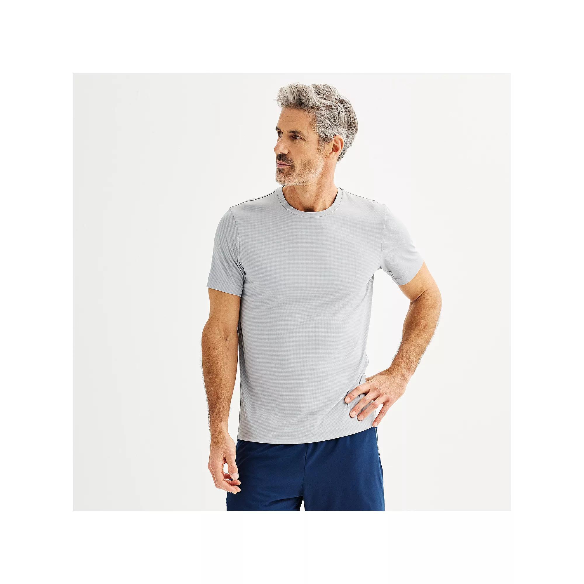 Men's Tek Gear® Dry Tek Tee, Size: Medium, Silver Spring Grid Product Image