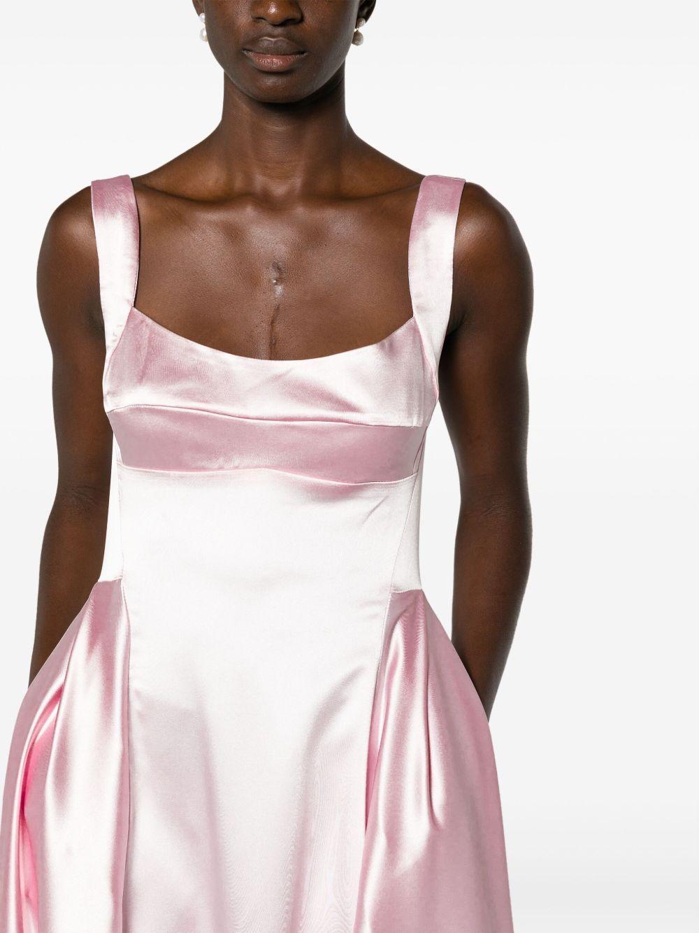 V-back satin gown Product Image