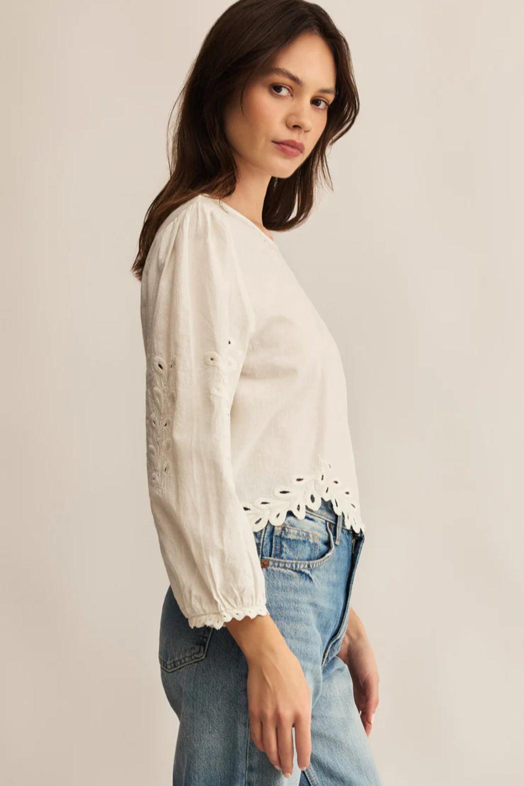 Ambroise Embroidered Linen Top Product Image