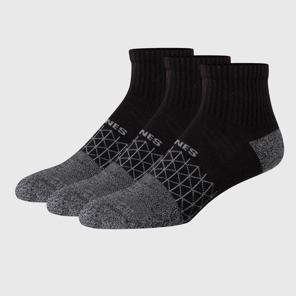 Hanes Men's 3pk Absolute Active Cushioned Ankle Socks - Black 6-12: Cotton Blend, Arch Support, Seamless Toe, Breathable Mesh Product Image