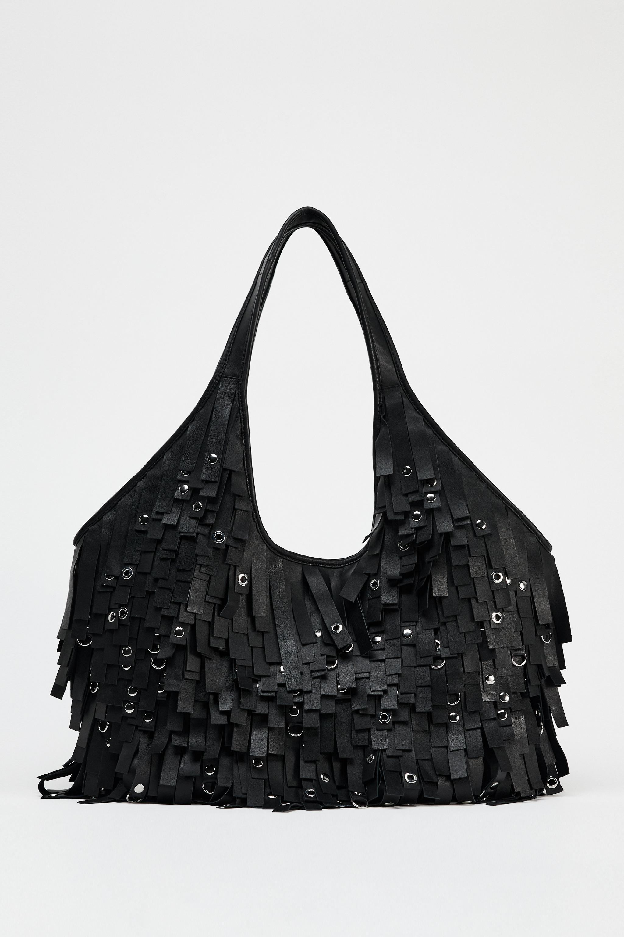 FRINGED LEATHER MAXI TOTE BAG Product Image