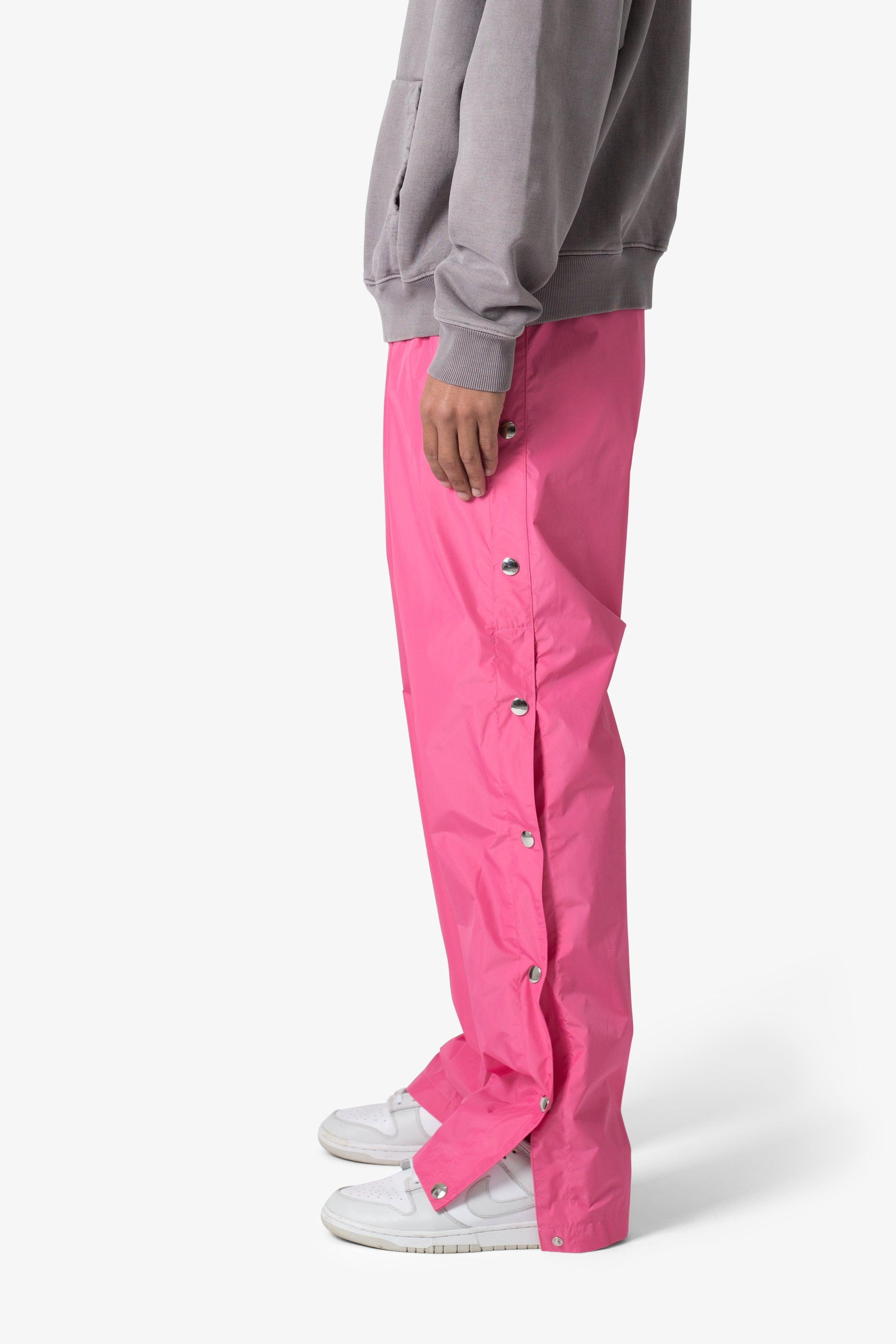 Nylon Snap Track Pants - Pink Product Image