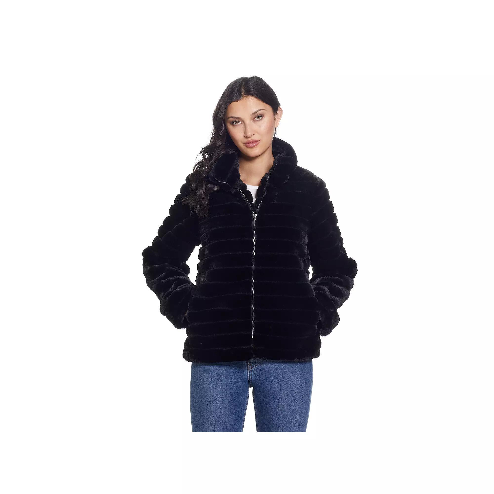 Women's Weathercast Grooved Faux Fur Jacket,  Product Image