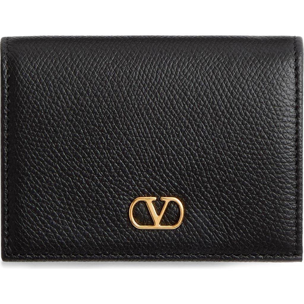 VALENTINO GARAVANI Vlogo Leather Bifold French Wallet In Black Product Image