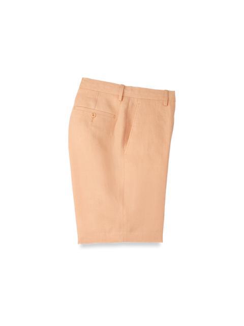 Linen Chambray Twill Flat Front Shorts - Black Product Image