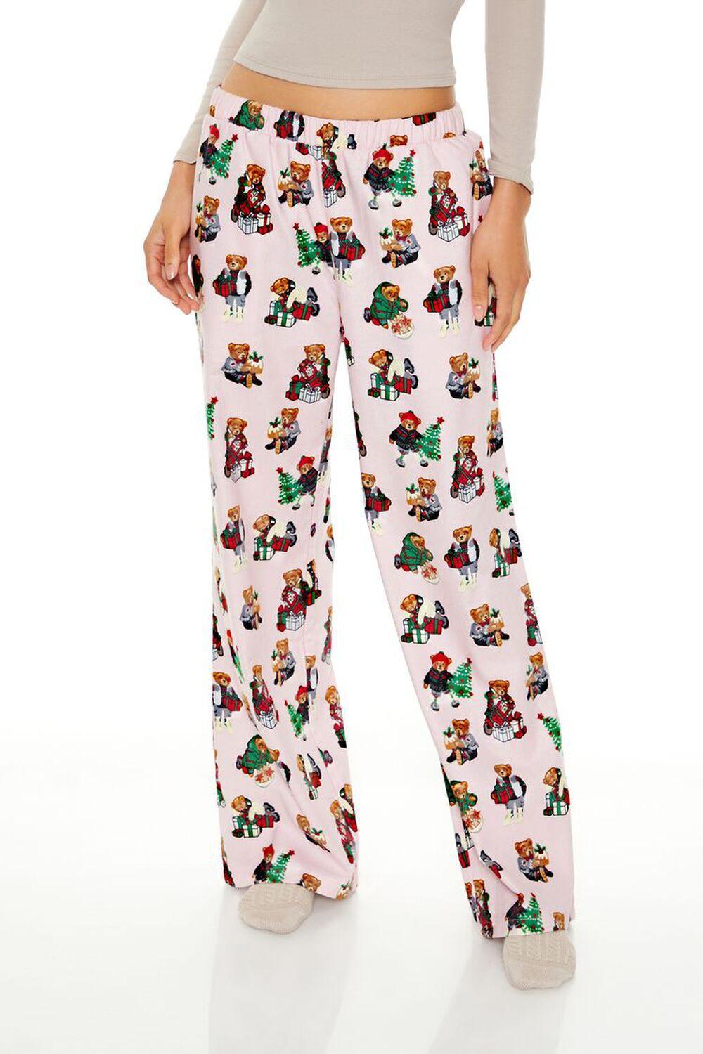 Christmas Teddy Bear Pajama Pants | Forever 21 Product Image