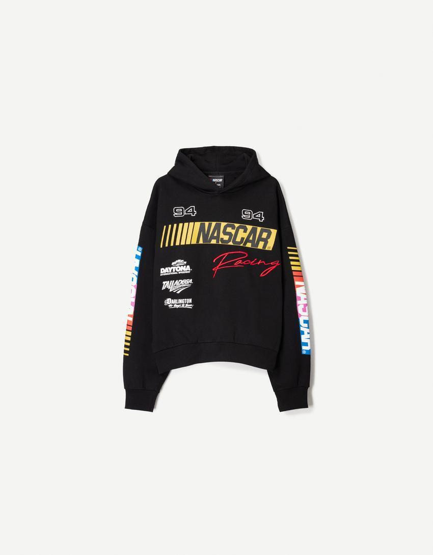 Nascar print boxy hooded sweatshirt Product Image