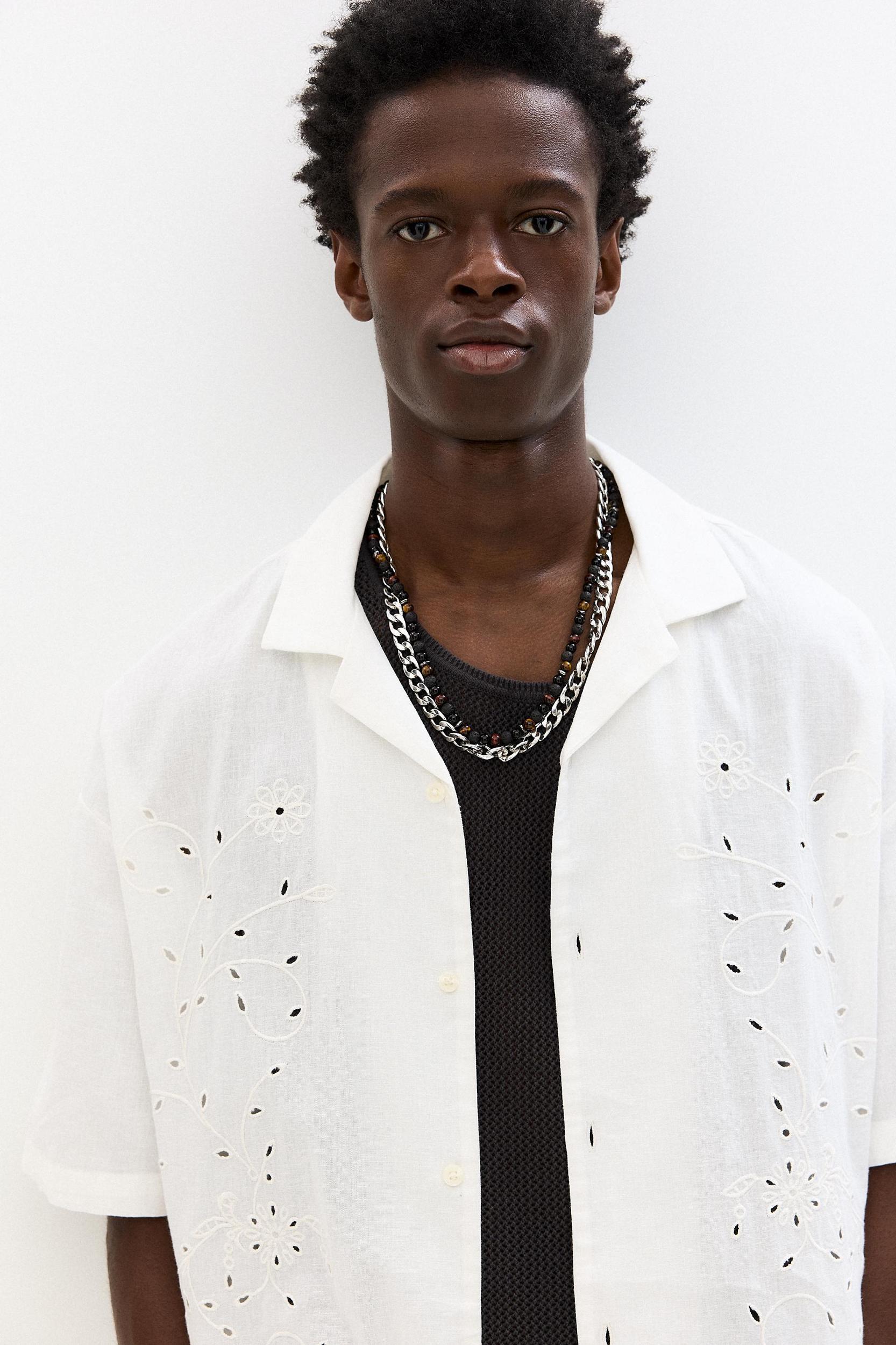 Shirt with floral embroidery Product Image