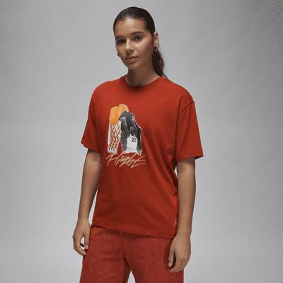 Jordan Womens Collage GF SS Tee - Dune Red/Legend Medium Brown Product Image