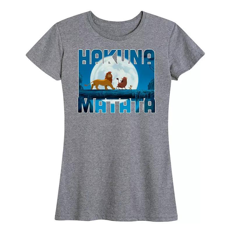 Disney's Lion King Women's Hakuna Matata Graphic Tee, Size: Medium, Grey Gray Product Image