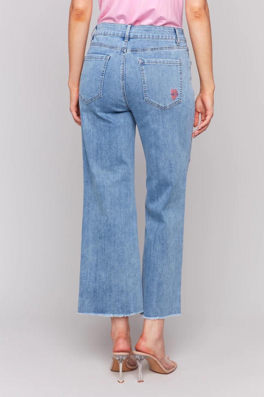 Embroidered Flare Jeans Product Image