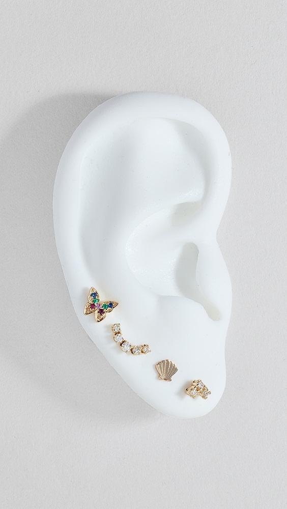 Zoe Chicco 14k Single Itty Bitty Shell Stud Earring | Shopbop Product Image