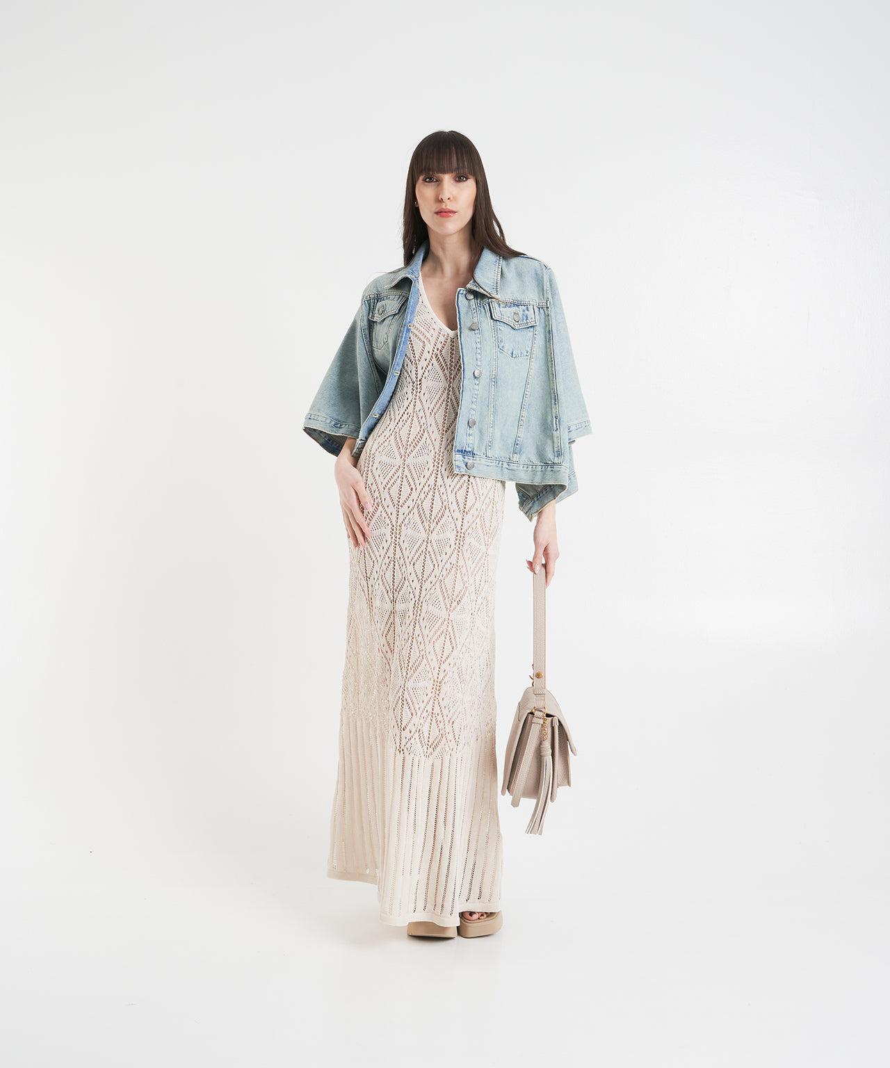 Kimono sleeve denim jacket Product Image