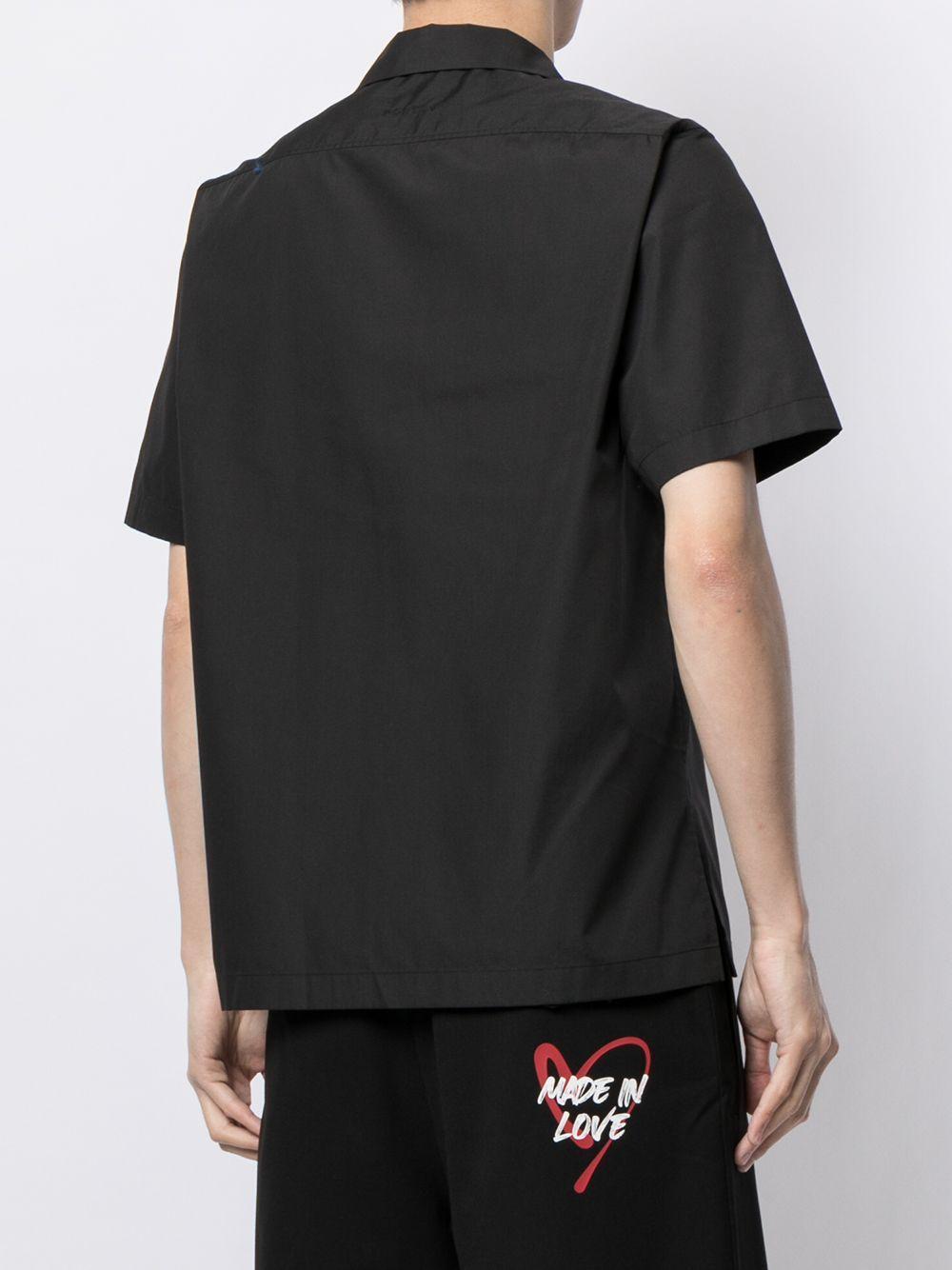 slogan-print short-sleeved shirt Product Image