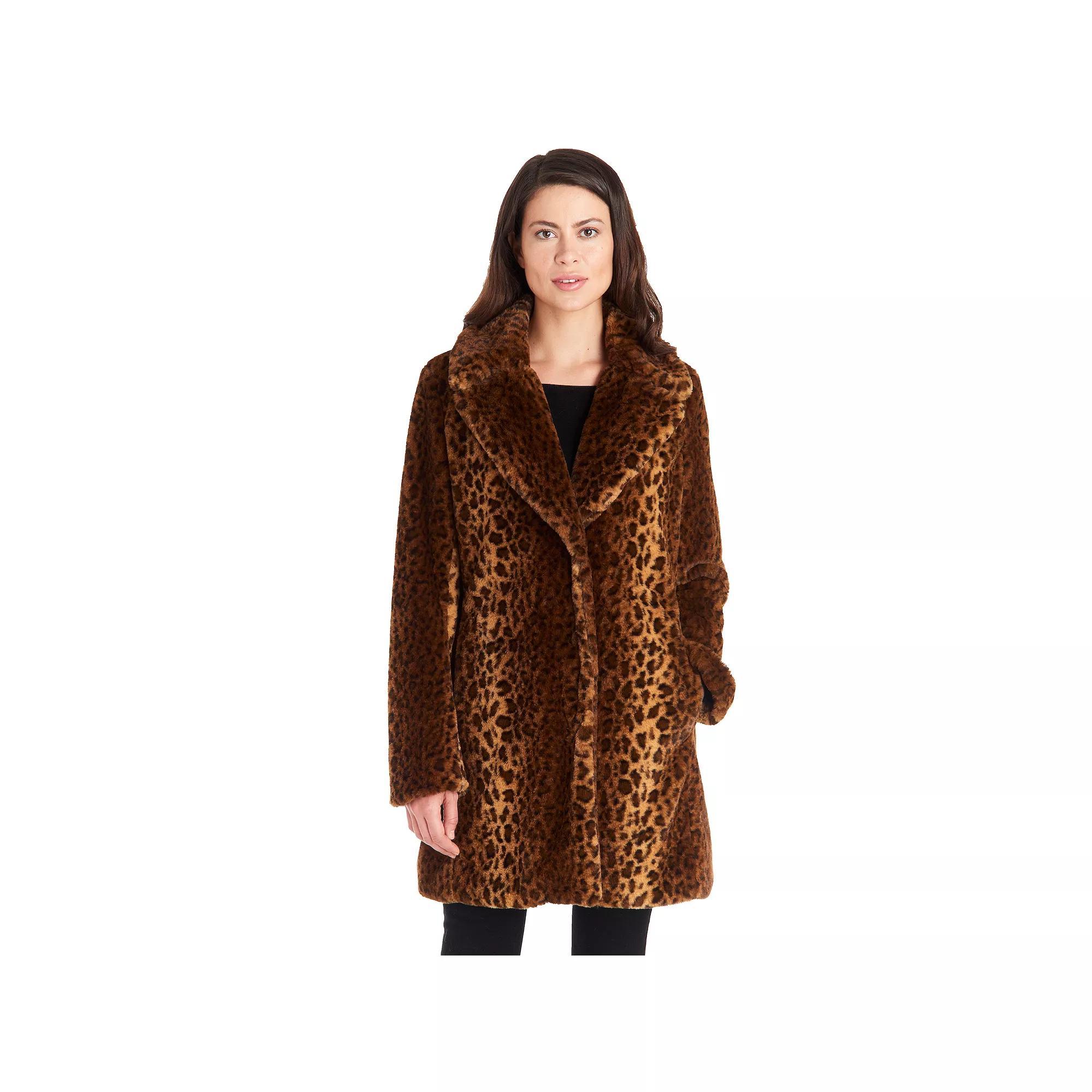 Womens Fleet Street Faux-Fur Print Coat Product Image