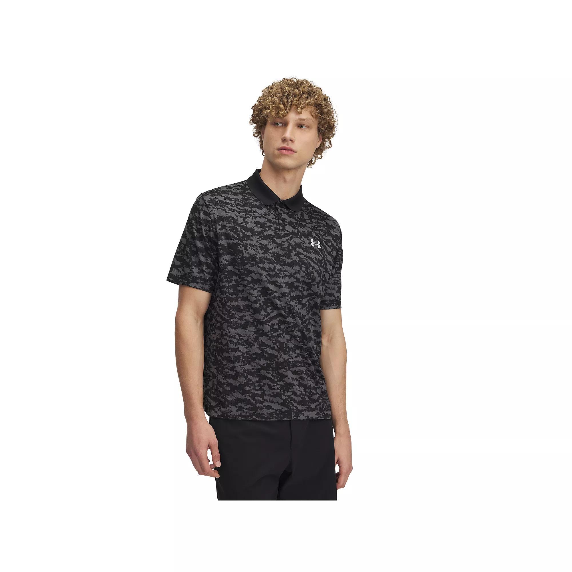 Men's Under Armour Matchplay Printed Polo, Size: Small, Black Camo Product Image