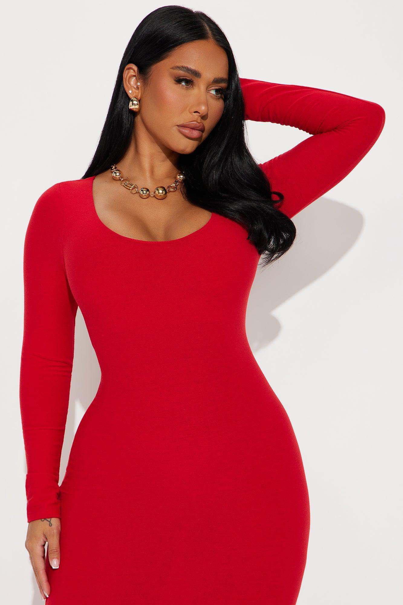 Adeline Midi Dress - Red Product Image