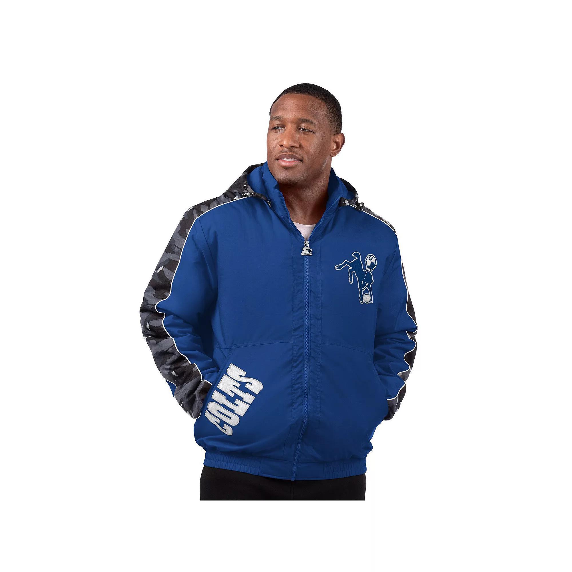 Men's Starter Royal Indianapolis Colts Thursday Night Gridiron Full-Zip Hoodie Jacket,  Product Image