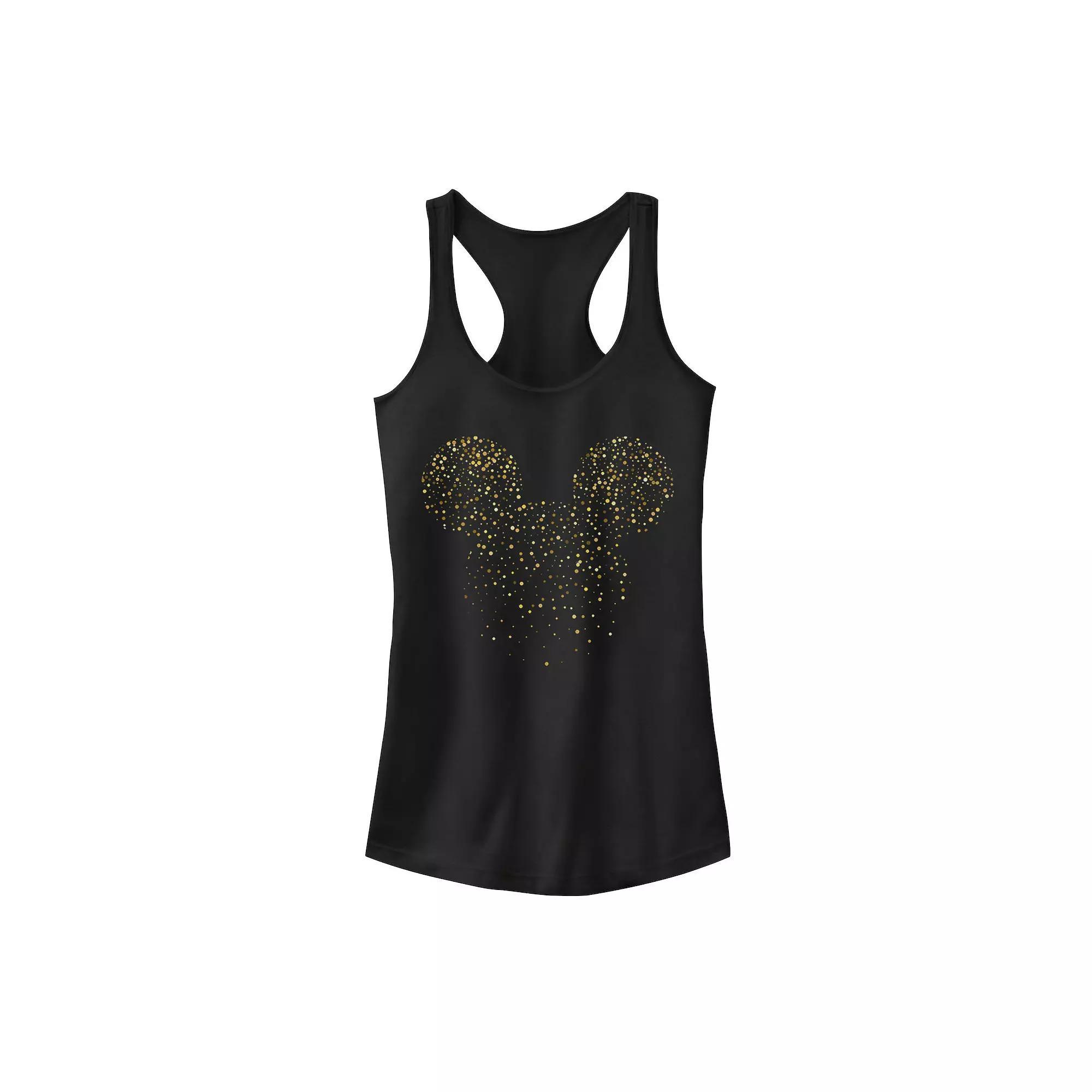 Disney's New Year's Mickey Mouse Juniors' Confetti Tank Top, Girl's, Size: Large, Black Product Image