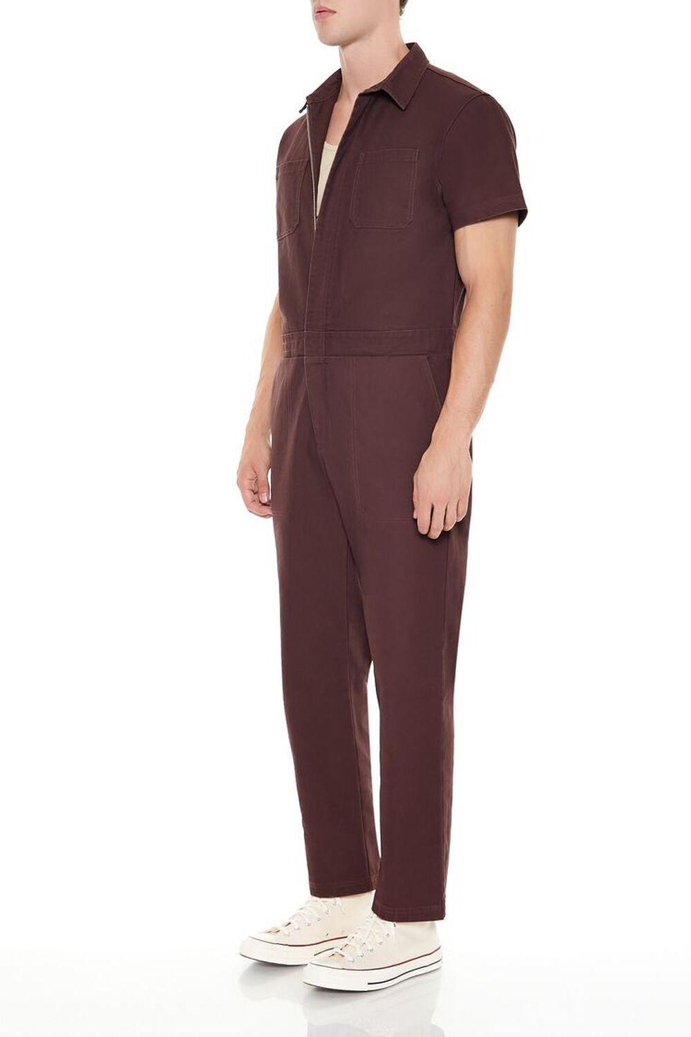 Cotton Zip-Up Coveralls | Forever 21 Product Image