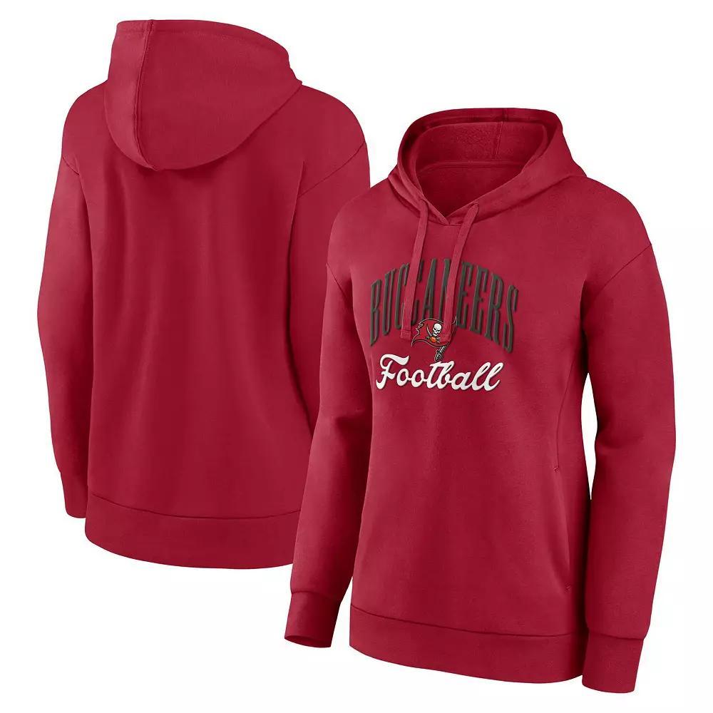 Women's Fanatics Red Tampa Bay Buccaneers Team Logo Victory Script Pullover Hoodie, Size: XL Product Image